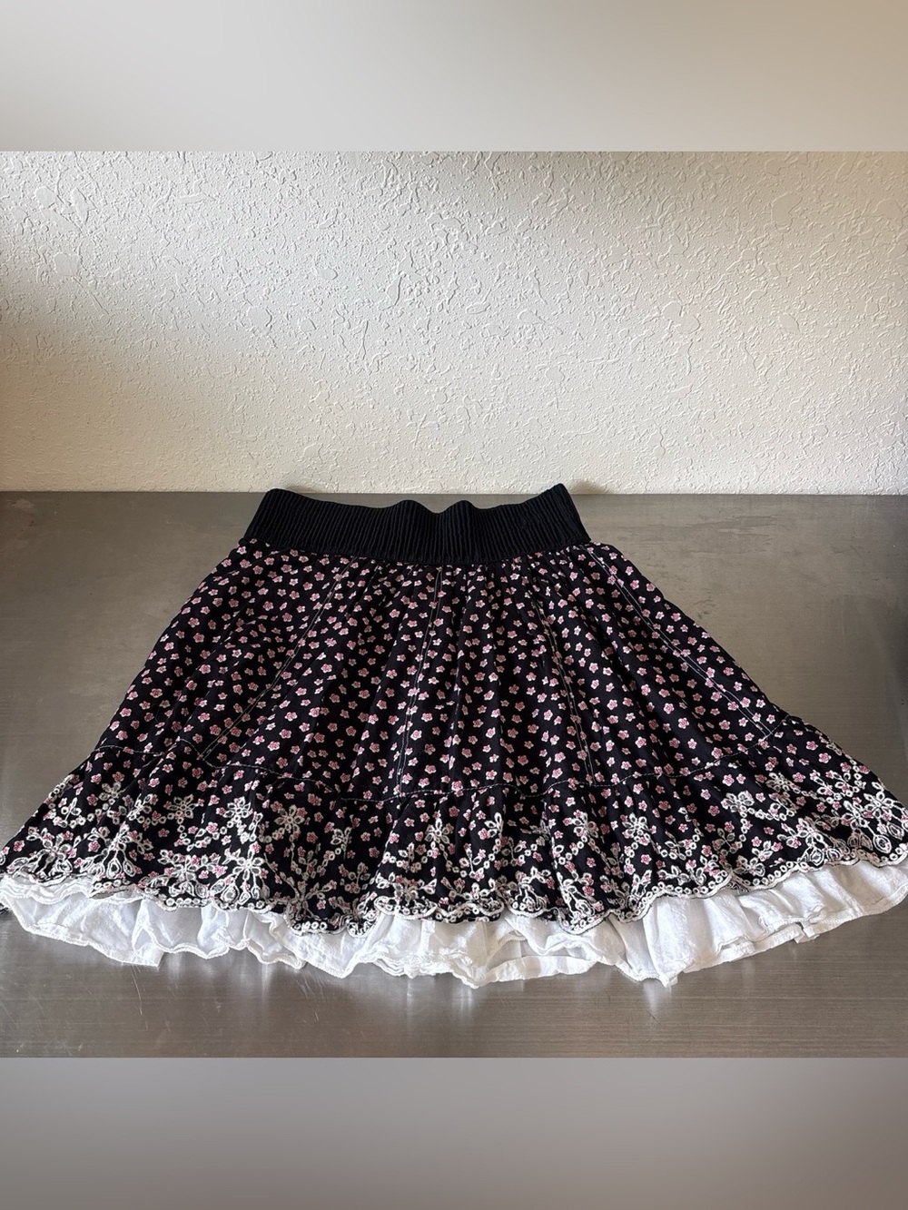 Y2K Coquette Floral Eyelet Layered Mini Skirt 💕